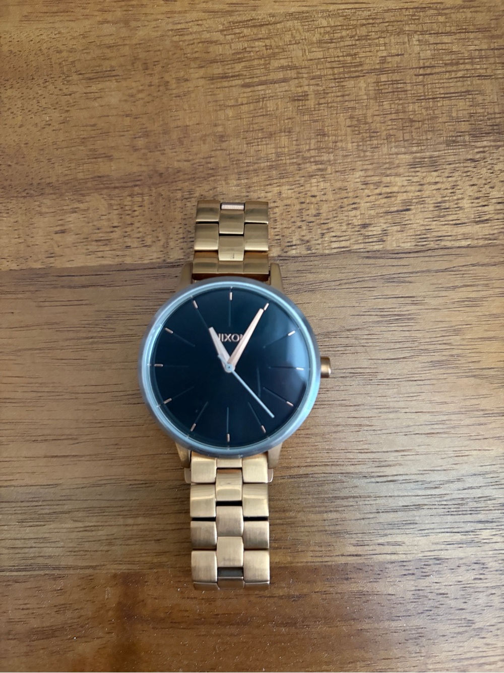 Nixon Gold Bracelet Watch with Black Dial